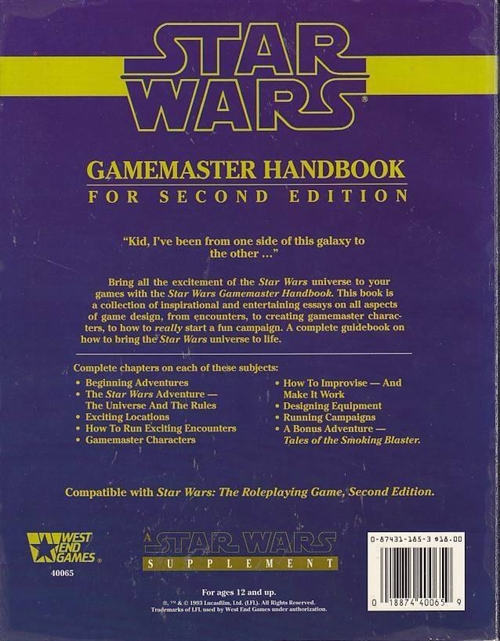 Star Wars D6 - Gamemaster Handbook (Genbrug)